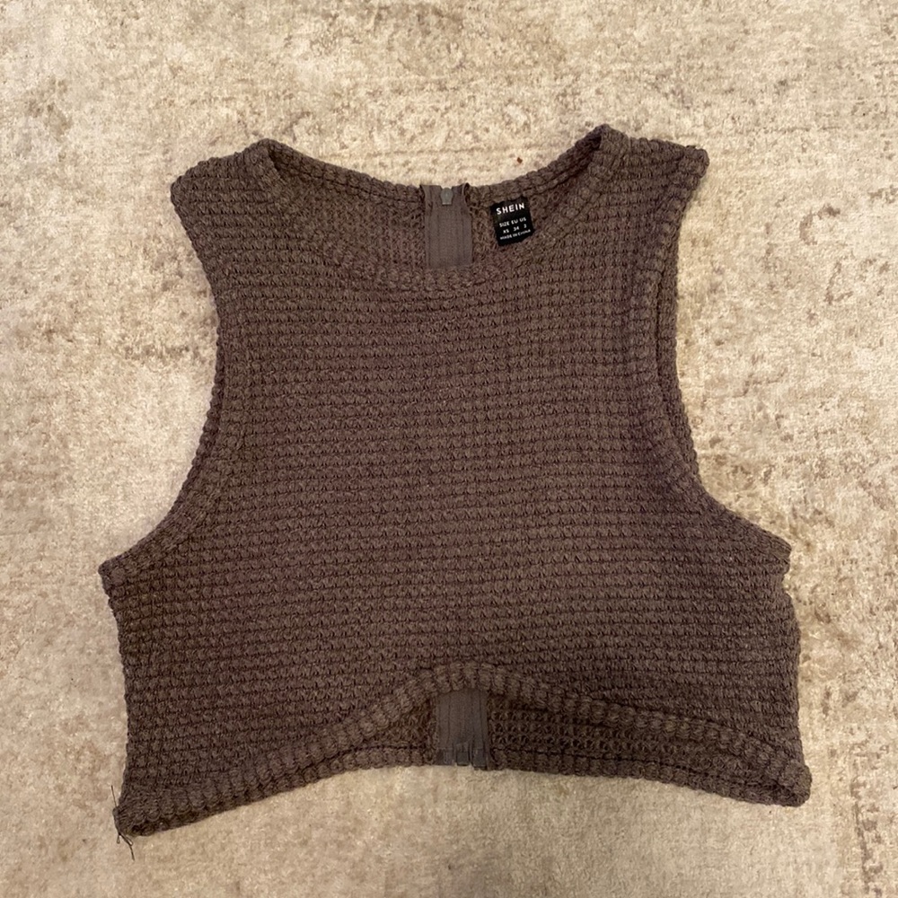SHEIN waffle knit crop top
